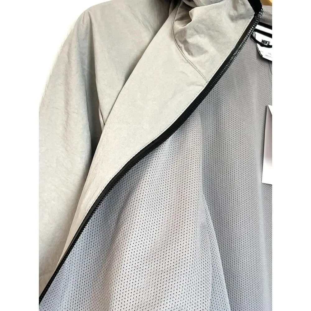 Nike Tech Full Zip Windbreaker Jacket Lined Mens 2XL Gray DQ4340-016 XXL